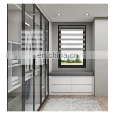 Modern L Shaped High Quality Wardrobes with LED Light Luxury Bedroom Closet