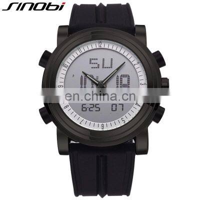 SINOBI Digital Quartz Watch S9368G Double Displsy LED Screen Man Watch Outdoor Sports Masculinity OEM Watch