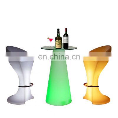 PE LED Chair  Modern Light Club Led Furniture Glowing Bar Chairs for Wedding Night Club LED Bar Tables for Party and Event