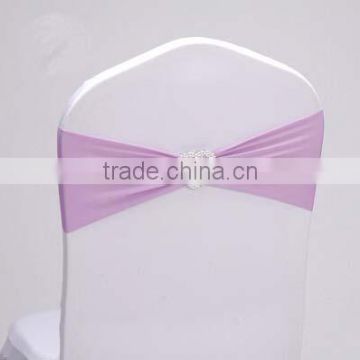 lilac wedding plain style spandex lycra elastic chair bands with buckles