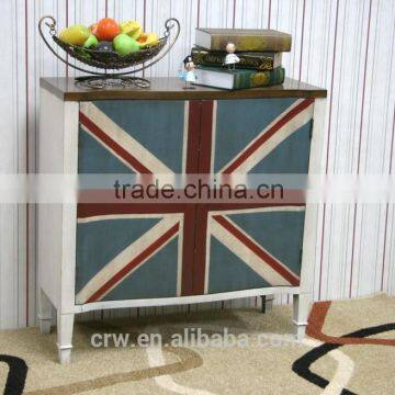 The Union Jack Pattern Shoe Cabinet with Double Doors