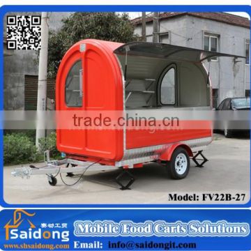 Modern mobile street fast food display vending trailer/Crepe vending trailer