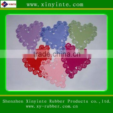 Heart Flower Shape Silicone Placemat Heat Insulation