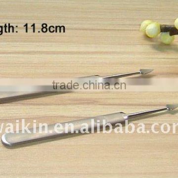 Metal manicure care tool cuticle nail pusher