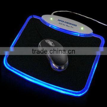 blue light mouse pad mat with hub