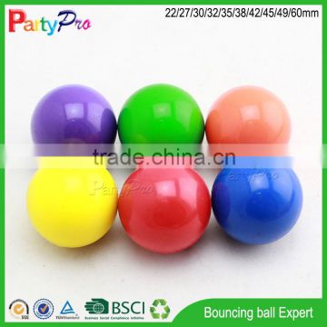 hot new products for 2015 eco-friendly promotional product 42 45 49 60mm diameter transparant high bouncing kids toy rubber ball
