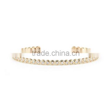 Yellow gold bracelet bangle high jewelry designer brass bangle