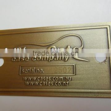 custom cast metal laser engraving nameplate with self adhesive