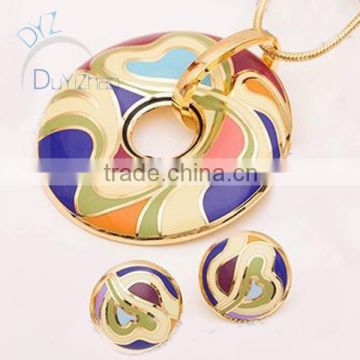 wholesale necklace design enamel jewelry set