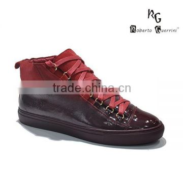 wholesale fashion 2015 high cut genuine leather sneaker