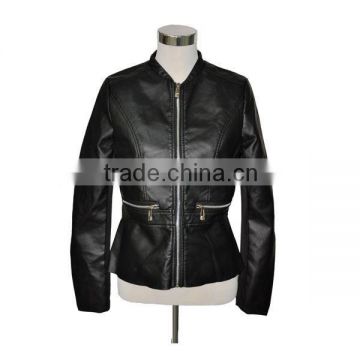 New Collection Fashion Women PU Leather Jacket