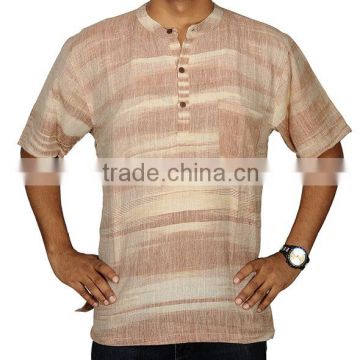 Indian Traditional Men's Wear Casual Short Cotton Kurta