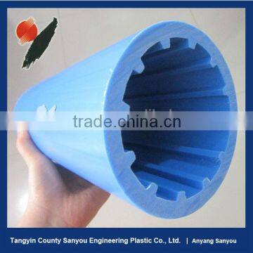 2015 China industrial transporant blue small uhmwpe belt conveypr roller with self-lubrication, wear resistance and no caking