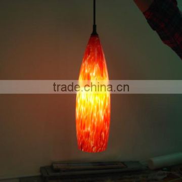 UL & CUL Listed Red Glass Pendant Light in Oil Rubbed Bronze