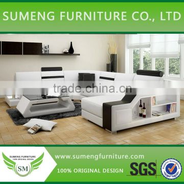 Italian leather sofa bed with cabinet LED light LV8019                        
                                                Quality Choice