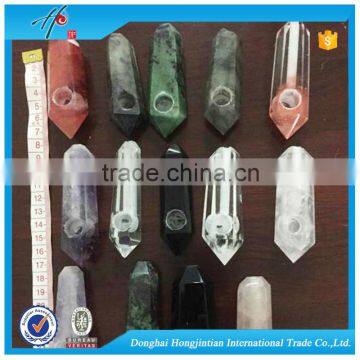 HJT quartz crystal smoking perforated tobacco pipe