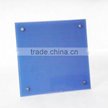 blue color 35x35cm tempered glass writing board