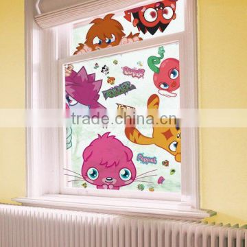 Wholesale custom cartoon static cling sticker uv resistant window decals waterproof reusable non glue window decals manufacturer