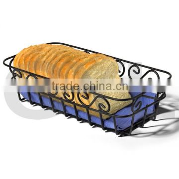 Bread Basket, Black, Elegant Scroll Design Bread Basket