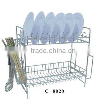 double deck wire dish basket,wire dish rack,wire dish holder