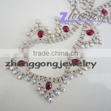 Fashion metal lace with shining colored rhinestone
