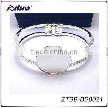 Hot Silver Plated Openable Bracelet Setting With 20/25/30mm Round Bezel