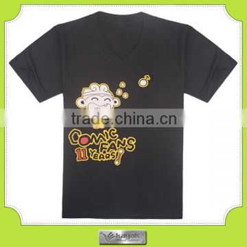 Men's light weight v neck t-shirt with Factory price custom Logo printed promotional T-shirts