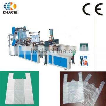 GBDE-700 Automatic Four Lines Cold Cutting Polyethylene T-shirt Bag Making Machine