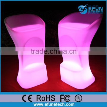 Illuminated rgb led light bar furniture, PE material modern decor led chair