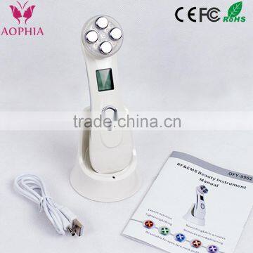 AOPHIA EMS/RF Electroporation and 6 colors LED light beauty machine for Face Neck Eye