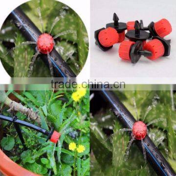 1/4" Barbed Red Adjustable Online Dripper for Irrigation