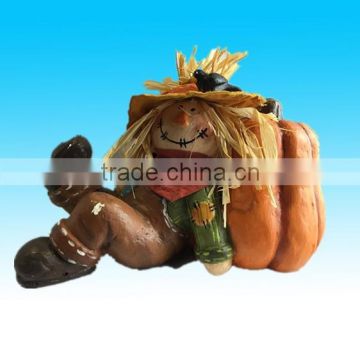 hand painted funny scarecrow Halloween Resin Figurines