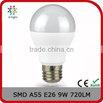 A17 720lm 9w 70we E26 aluminum and plastic light bulb for north American market