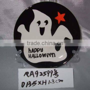 hand made halloween ceramic plate for supply