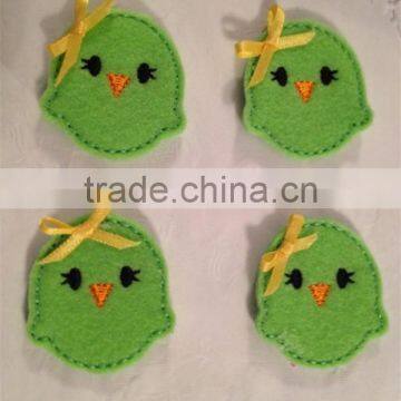 Hot sell Adorable Pastel Green Spring/Easter Chick Face Felt Applique made in China