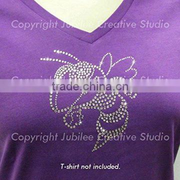 Hornet or Yellow Jacket Iron On Rhinestone Crystal T-shirt Transfer by Jubilee Rhinestones