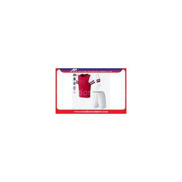 Soft Quick Dry Polyester Custom Soccer Jerseys , Round Neck Short Sleeve Soccer Team Wear