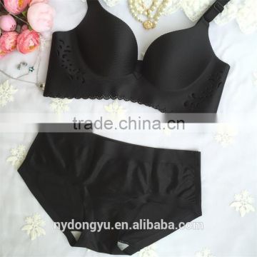black women cutout seamless bra /ysm purple push up wireless bra set/ top quality women bra panties two piece set