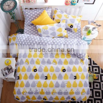 4 pieces plain dyed silk cotton satin bed sheet set BS350