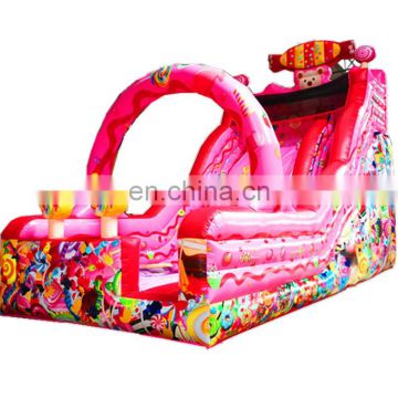 Pop up cartoon theme castle slide, commercial party pink inflatable for girls