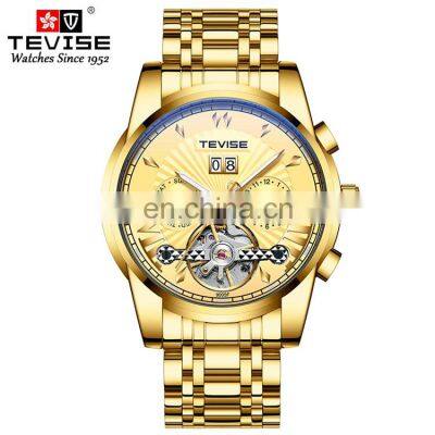 TEVISE T9005F Luxury Man Wristwatch Stainless Steel Automatic Mechanical Men Business Calendar Watch