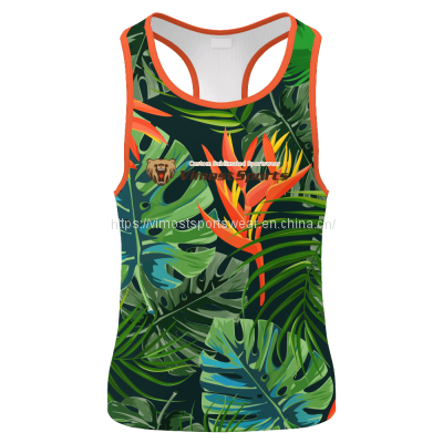 newest fashion design breathable singlet with full customization