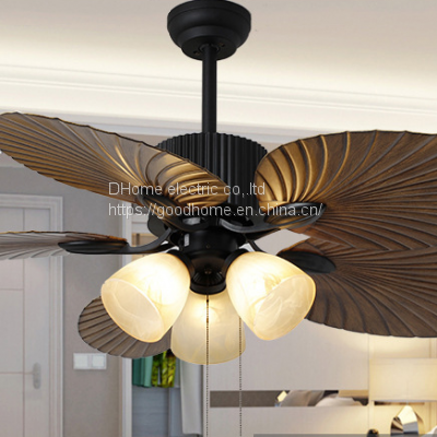 52 inch pull rope Restaurant fan light/ceiling fan light/retro unlit ceiling fan