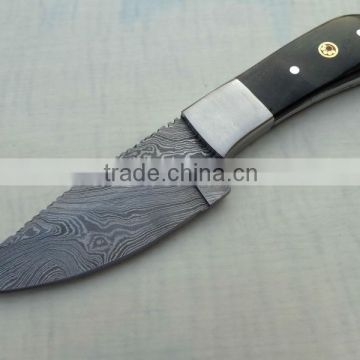 udk h94" custom handmade Damascus hunting / Skinner knife with sheet and steel bolster handle