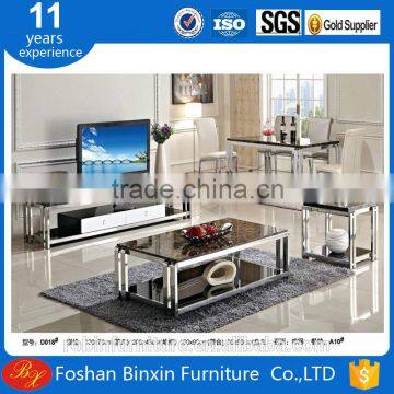 Marble top D018 stainless steel &tempered glass rectangular coffee table hot selling tea table