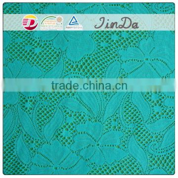Latest well design green lace fabric for lady garment