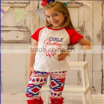 Hot sale patriotic sets girls boutique outfit 4th of july baby girl boutique clothing sets
