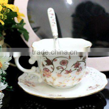 Unique Lovely Design High-grade Romantic ceramic coffee cups set