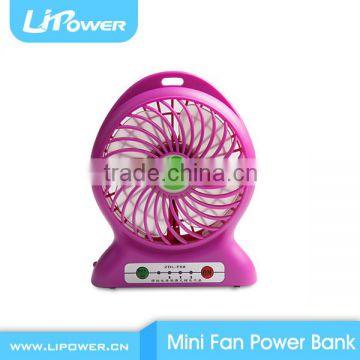 Hot Summer mini usb fan portable power bank mini fan with strong wind