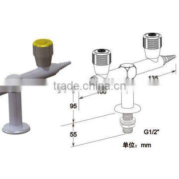 Two-way deck mounted gas tap/gas valve